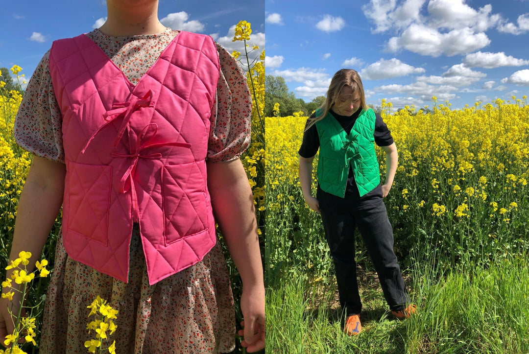 DIY: Vendbar quiltet vest i bomullspoplin – steg-for-steg-guide