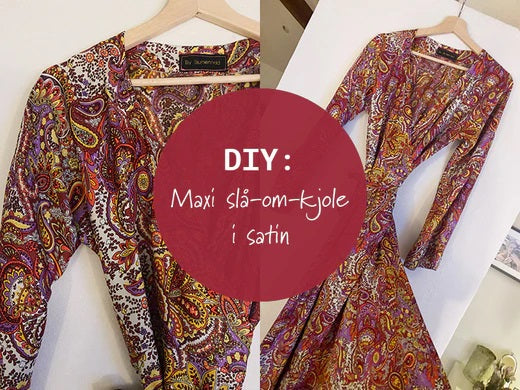 DIY: Omslags-maxikjole i paisley-sateng med gulldetaljer