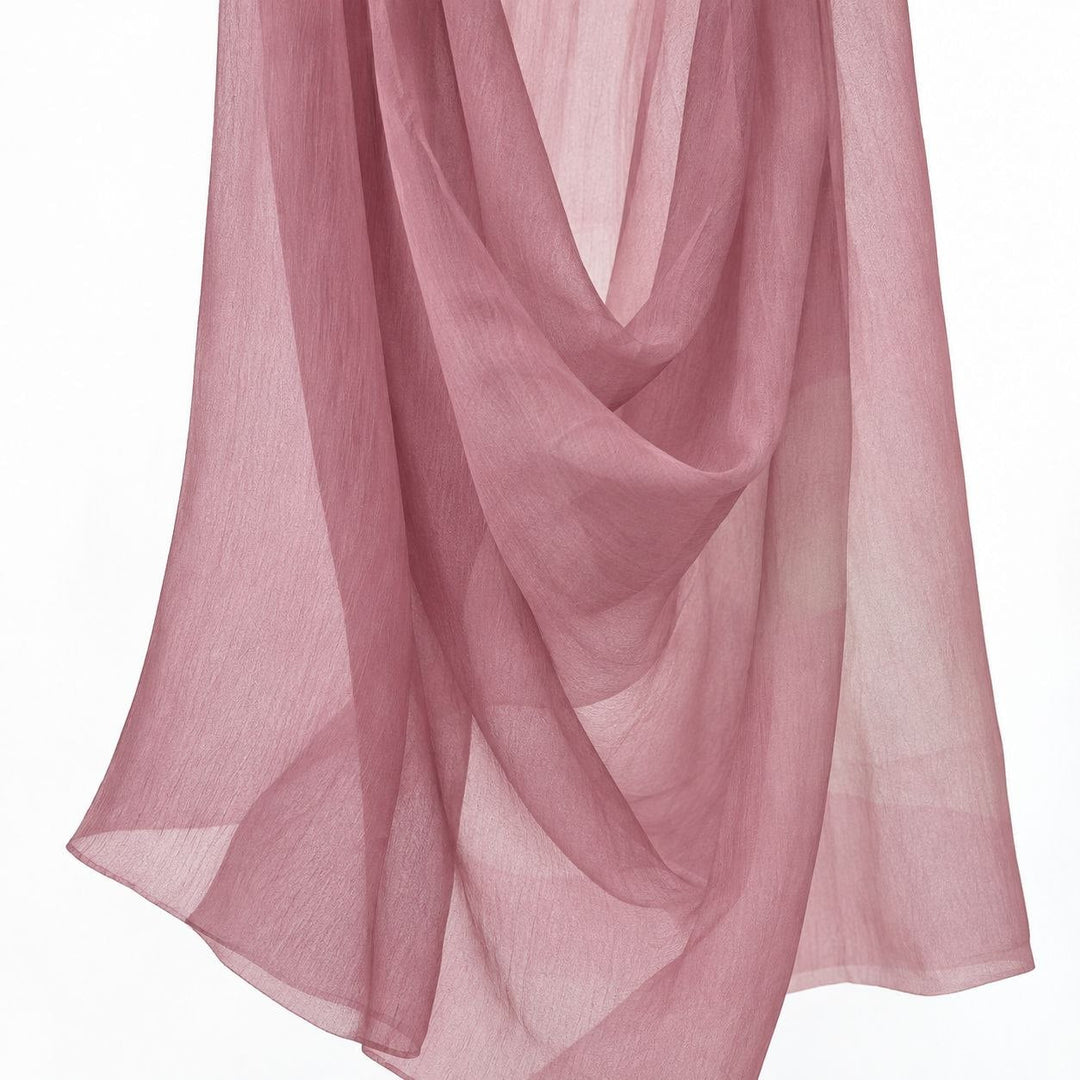 STØVET ROSA SILKECHIFFONG - 130 CM BRED – 2. SORTERING