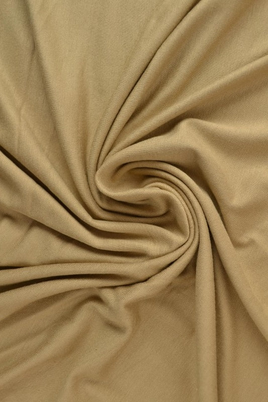 Mørk beige viskose jerseystoff – mykt, pustende og elastisk (bilde 1 av 4)