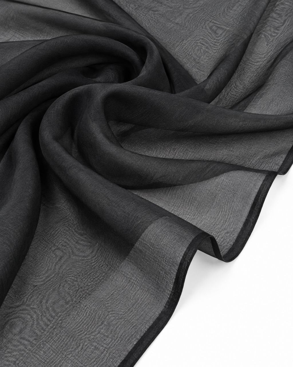 SORT SILKE CHIFFON STOFF – 140 CM BREDT