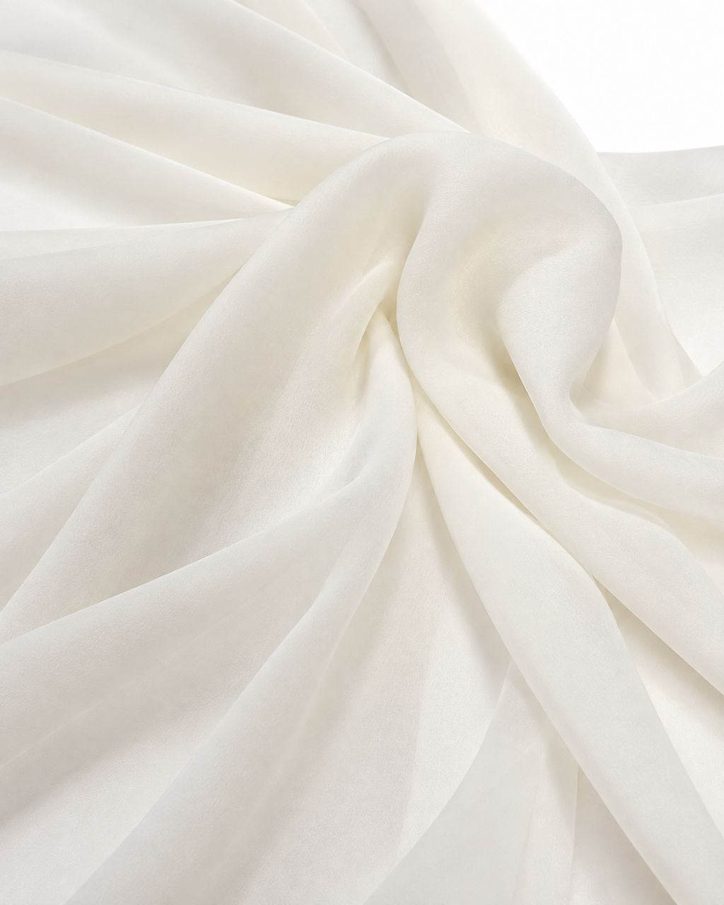 RÅHVIT SILKE CHIFFON STOFF – 140 CM BREDT