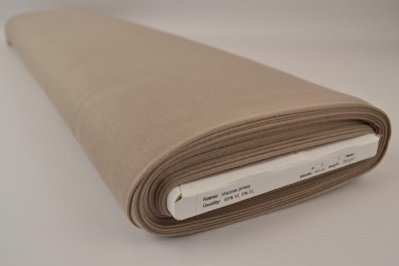 Taupe viskose jerseystoff – mykt, pustende og elastisk (bilde 2 av 4)