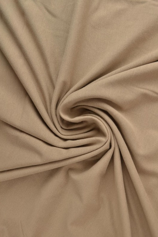 TAUPE BOMULLSJERSEYSTOFF – NATURLIG, PUSTENDE & ELASTISK