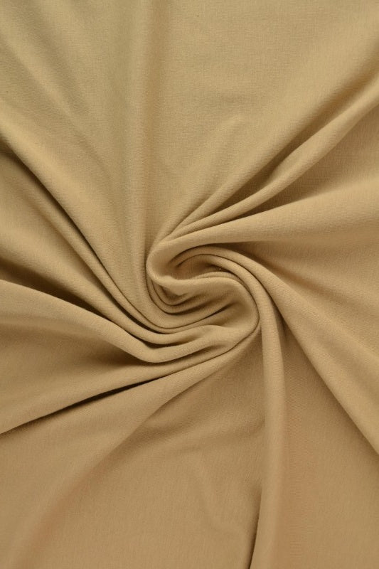 BEIGE BOMULLSJERSEYSTOFF – NATURLIG, PUSTENDE & ELASTISK