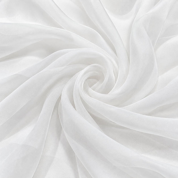 HVIT SILKE CHIFFON STOFF – 140 CM BREDT