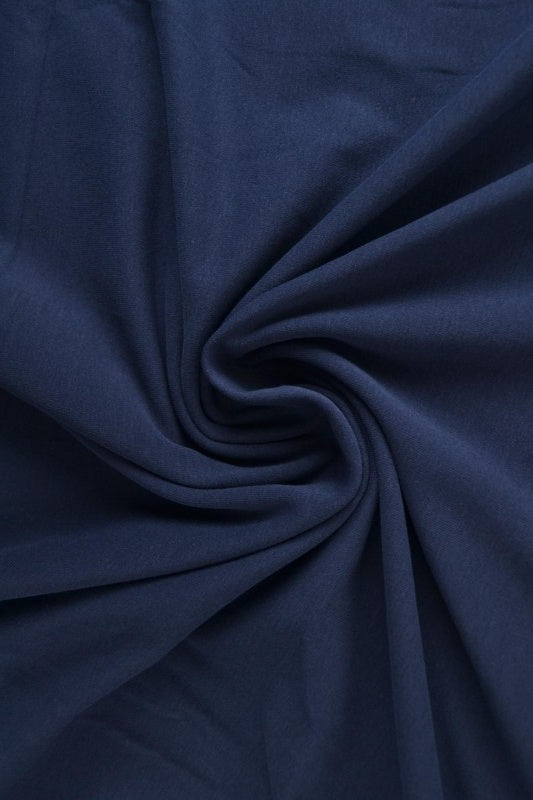 MØRK NAVY BOMULLSJERSEYSTOFF – NATURLIG, PUSTENDE & ELASTISK