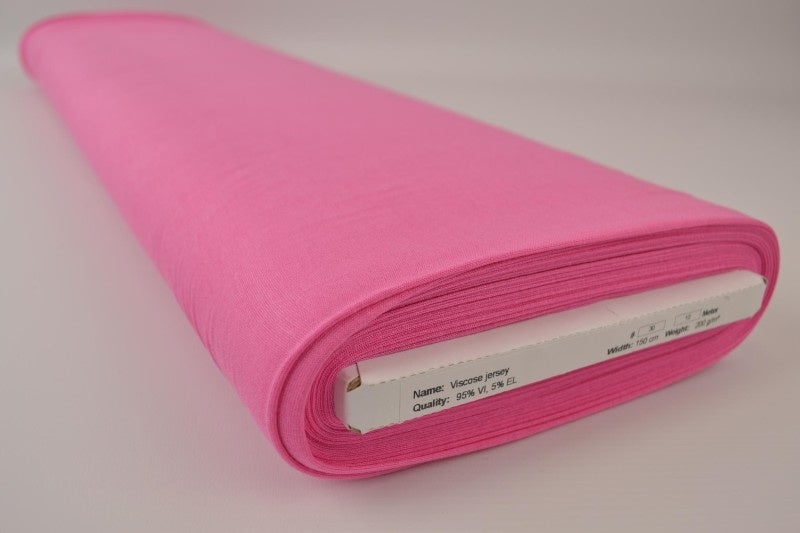 ROSA VISKOSE JERSEYSTOFF – MYKT, PUSTENDE OG ELASTISK