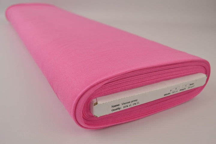 ROSA VISKOSE JERSEYSTOFF – MYKT, PUSTENDE OG ELASTISK