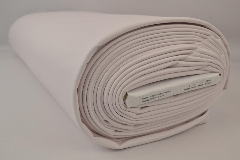 hvit imitert skinn premium – hel rull med stoff