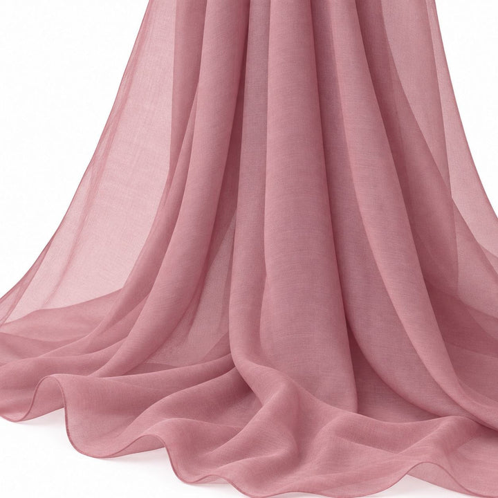 STØVET ROSA SILKECHIFFONG