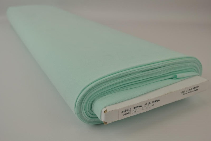 LYS MINT BOMULLSJERSEYSTOFF – NATURLIG, PUSTENDE & ELASTISK