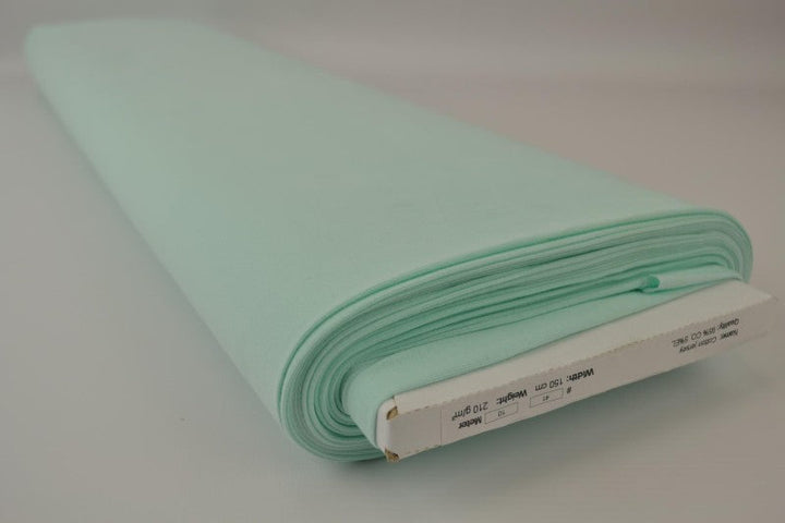 LYS MINT BOMULLSJERSEYSTOFF – NATURLIG, PUSTENDE & ELASTISK
