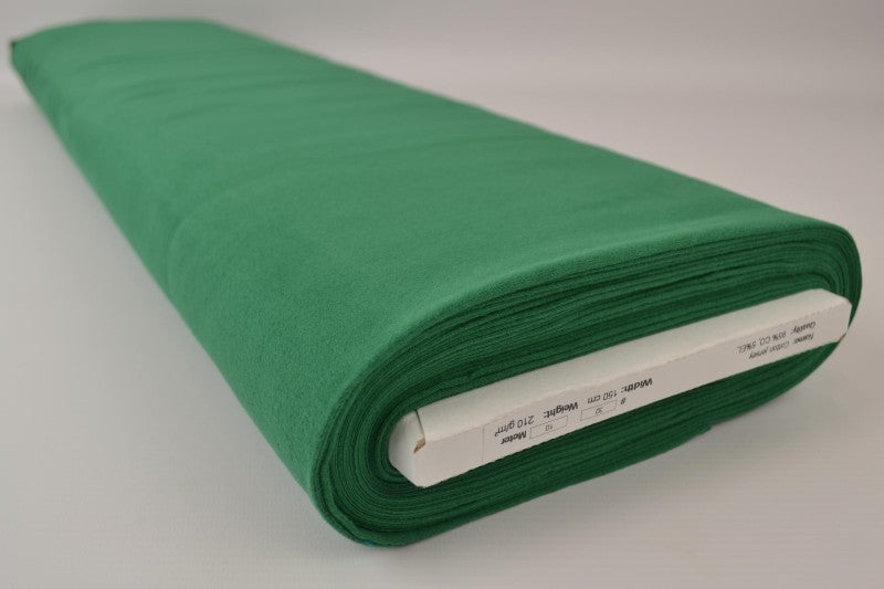MØRKEGRØNN BOMULLSJERSEYSTOFF – NATURLIG, PUSTENDE & ELASTISK