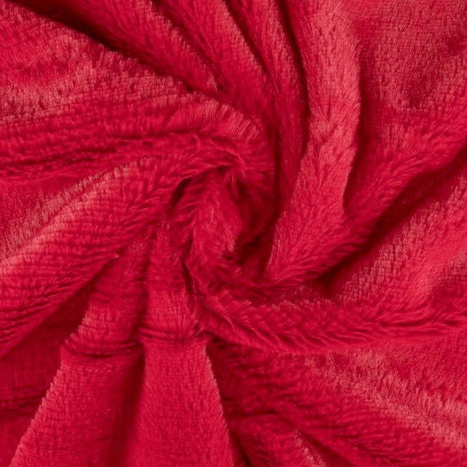 RØD MYK PLYSCH – 10 MM LUGG & STREKK