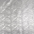 SØLV SATENG JACQUARD STOFF MED DRÅPEMOTIV