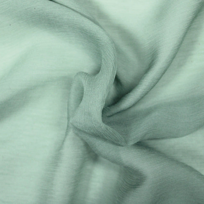 MINTGRØNT SILKE CHIFFON STOFF