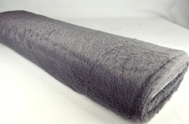 MØRKEGRÅ MYK PLYSCH – 10 MM LUGG & STREKK