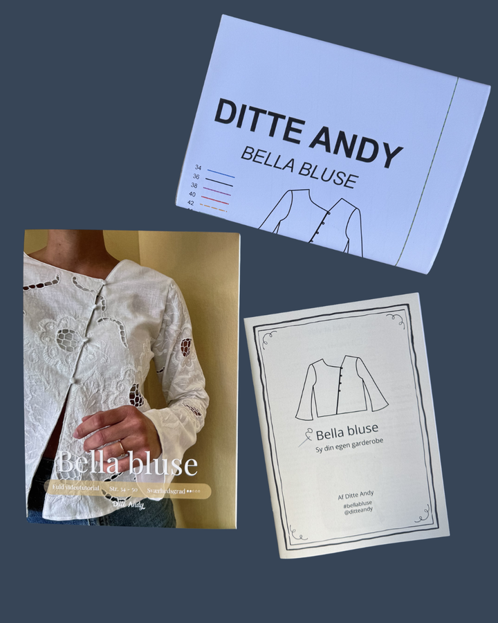 BELLA BLUSE SØMØNSTER – DESIGNET AV DITTE ANDY (STR. 34-50)