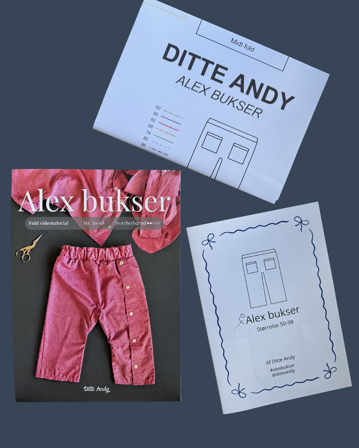 ALEX BUKSER SØMØNSTER BARN – DESIGNET AV DITTE ANDY (STR. 50-98)