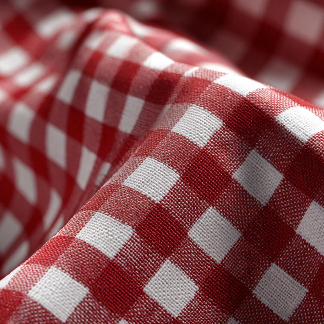 GRÅ 6,5 MM GINGHAM RUTER – OEKO-TEX-SERTIFISERT BOMULL, LETT OG PUSTENDE