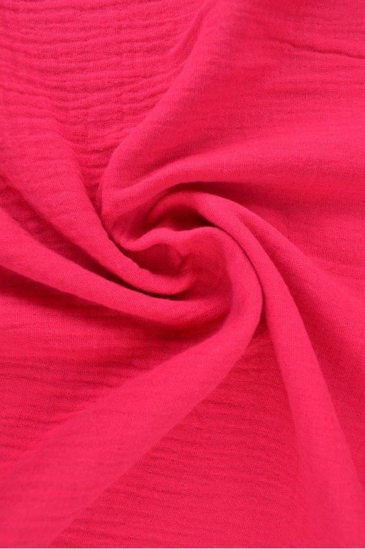 NEON ROSA DOBBELTLAGET MUSSELINSTOFF (DOUBLE GAUZE) – MYKT OG PUSTENDE