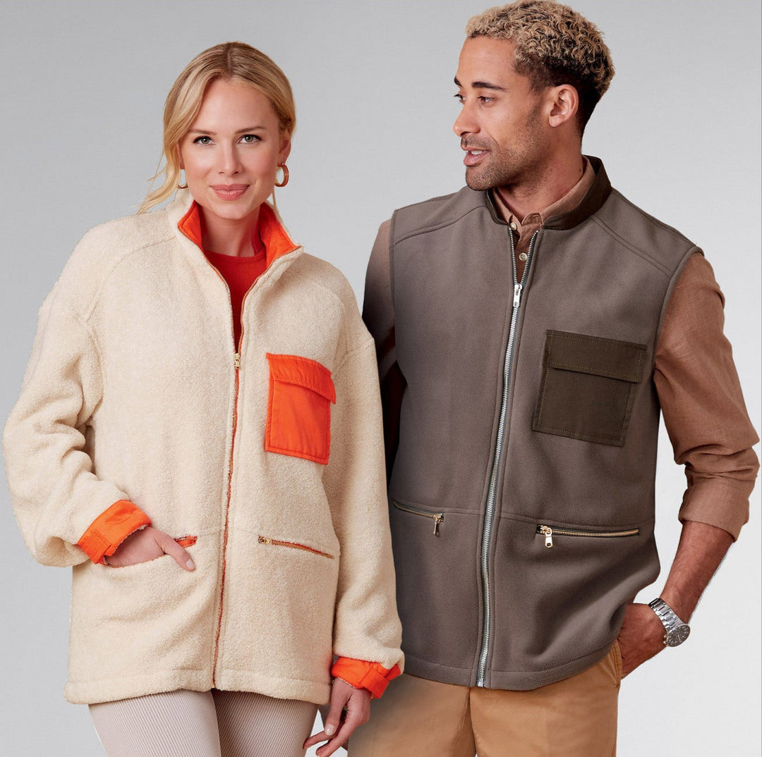 New look symønster til unisex glidelåsgenser eller vest (bilde 2 av 3)