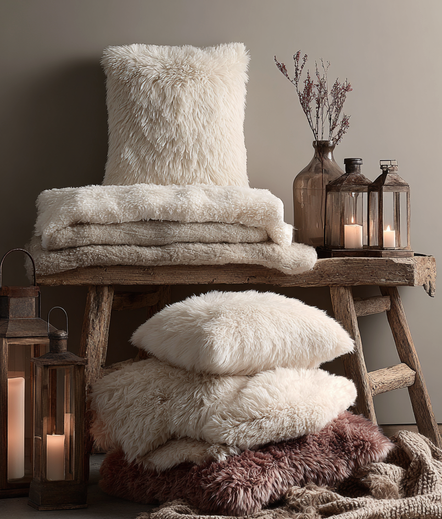 RØD LANGHÅRET PLYSJSTOFF – 30 MM LUGG OG ENVEIS STREKK