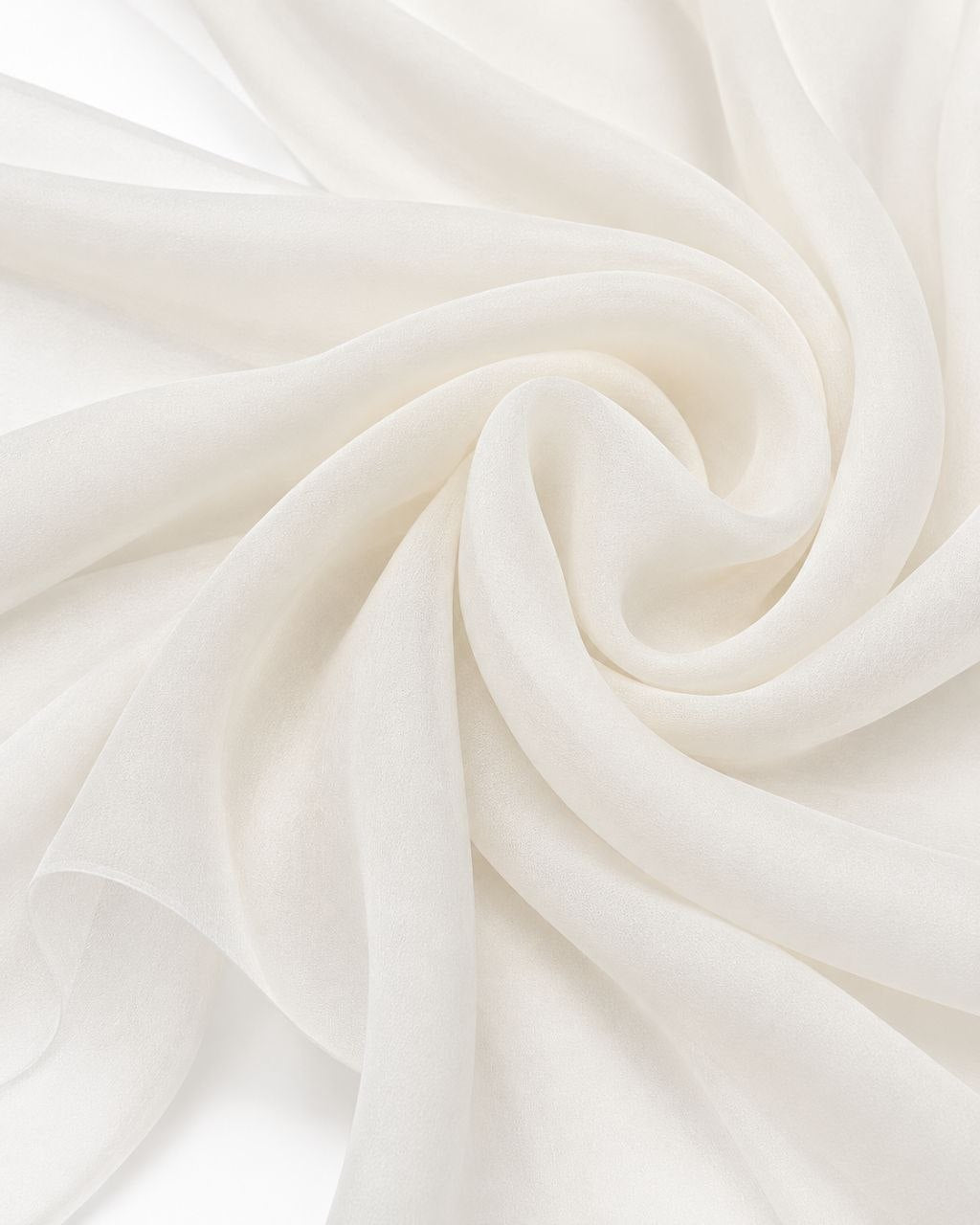 RÅHVIT SILKE CHIFFON STOFF – 140 CM BREDT