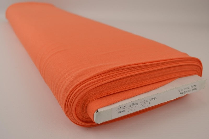 MØRKORANGE VISKOSE JERSEYSTOFF – MYKT, PUSTENDE OG ELASTISK