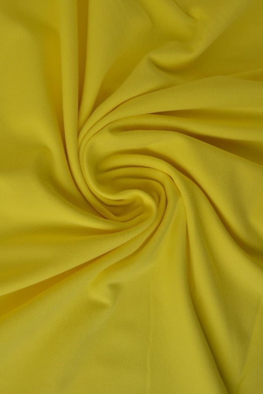 GUL BOMULLSJERSEYSTOFF – NATURLIG, PUSTENDE & ELASTISK