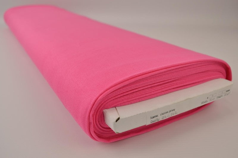 FUKSIA VISKOSE JERSEYSTOFF – MYKT, PUSTENDE OG ELASTISK