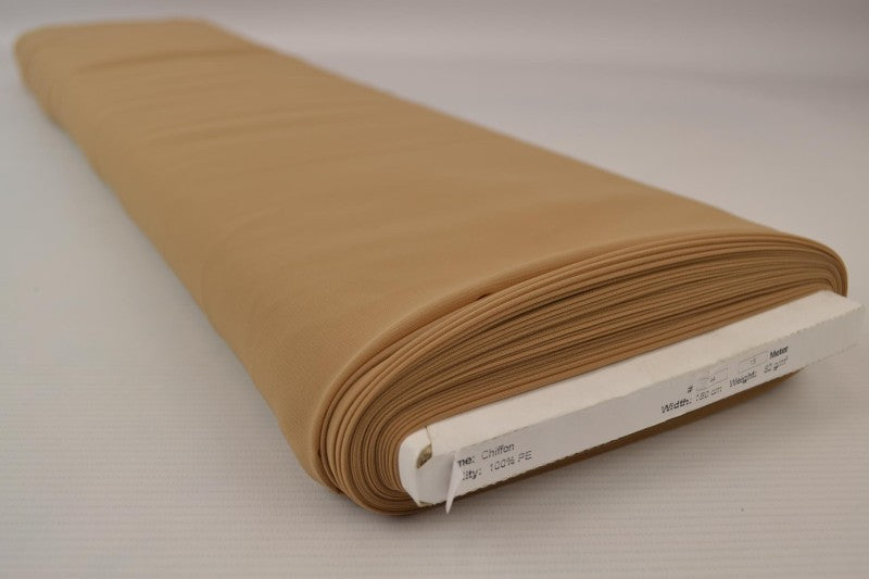 Mørk beige chiffon – lett, gjennomsiktig & med flott fall (bilde 2 av 7)