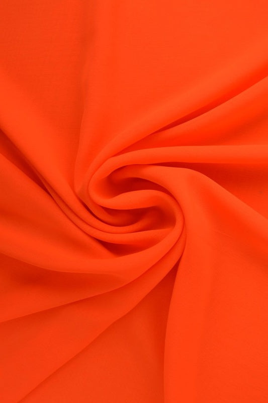 MØRK NEON ORANGE CHIFFON – LETT, GJENNOMSIKTIG & MED FLOTT FALL