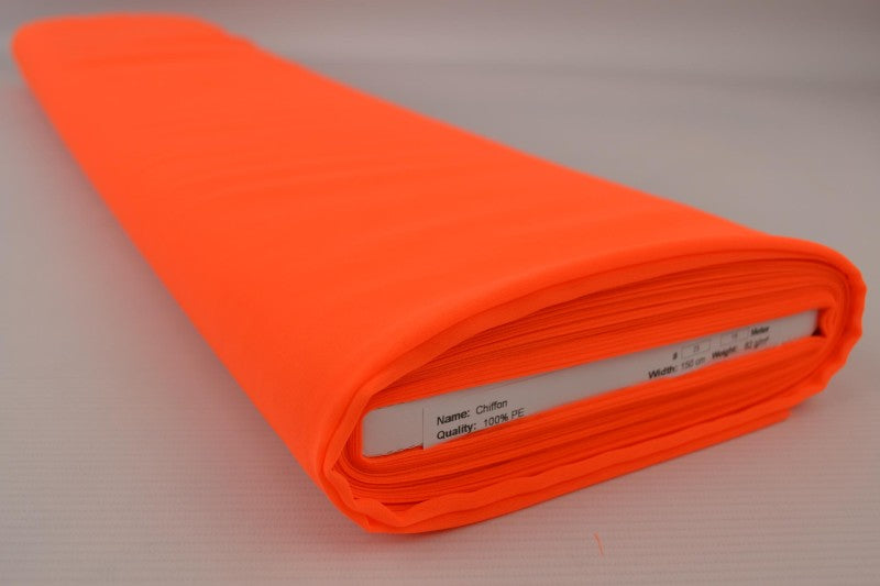 MØRK NEON ORANGE CHIFFON – LETT, GJENNOMSIKTIG & MED FLOTT FALL