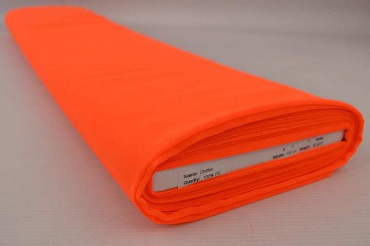 MØRK NEON ORANGE CHIFFON – LETT, GJENNOMSIKTIG & MED FLOTT FALL