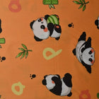ORANSJE BOMULLSPOPLIN MED PANDATRYKK