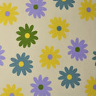 RÅHVIT BOMULLSPOPLIN MED RETRO MARGERITTER