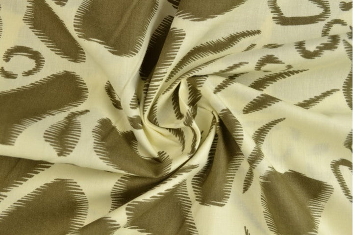 CREME BOMULDSPOPLIN MED ABSTRACT DYREPRINT – OLIVEN & BRUN