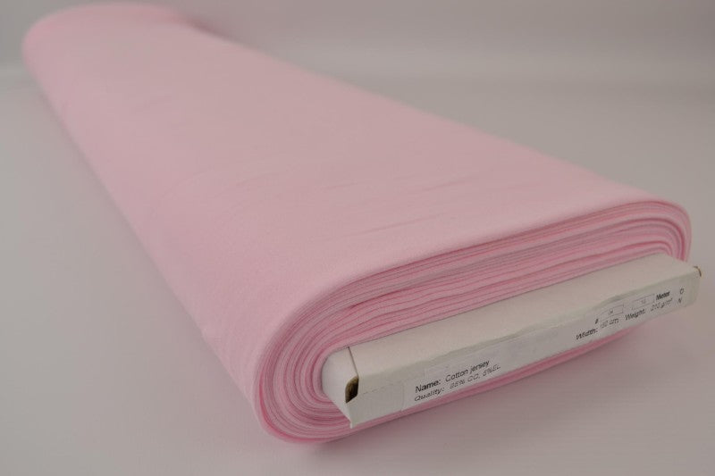 Lyserosa bomullsjerseystoff – naturlig, pustende & elastisk (bilde 2 av 8)