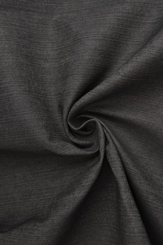 MØRK ANTRASITT UVASKET DENIM MED STREKK – 370 G/M²