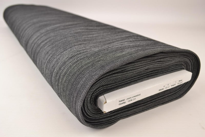 GRÅ UVASKET DENIM MED STREKK – 370 G/M²