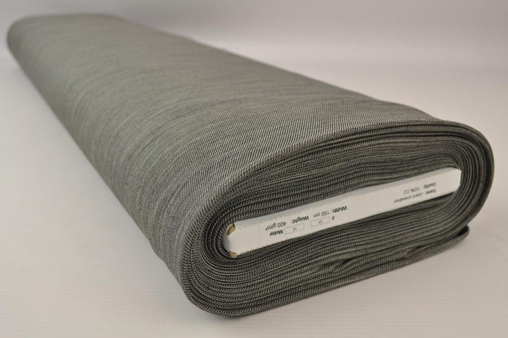 LYSEGRÅ UVASKET DENIM MED STREKK – 370 G/M²