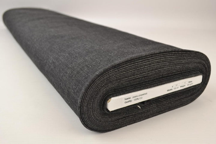 KOKSGRÅ UVASKET DENIM MED STREKK – 370 G/M²