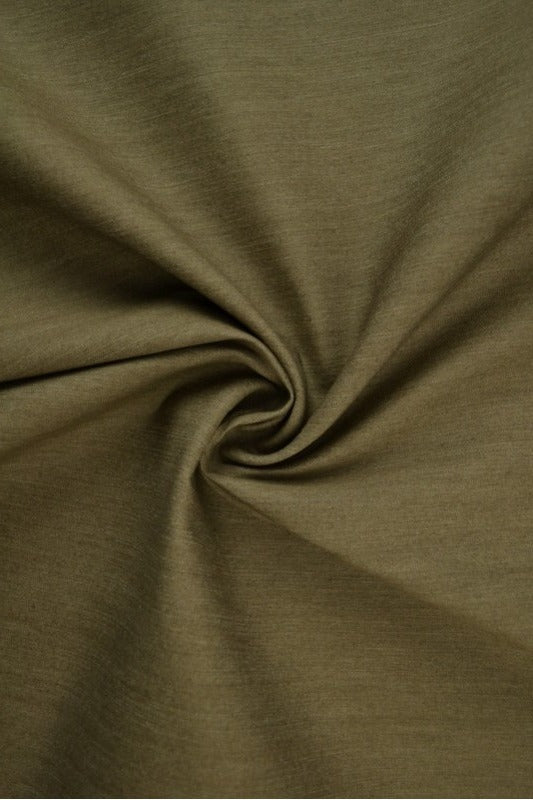 Oliven uvasket denim med strekk – 370 g/m² (bilde 1 av 8)