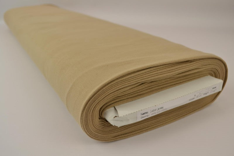 BEIGE BOMULLSJERSEYSTOFF – NATURLIG, PUSTENDE & ELASTISK