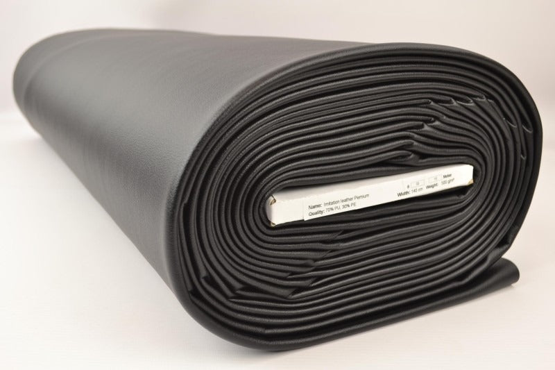sort imitert skinn premium – hel rull med stoff