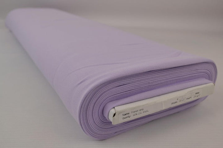 LAVENDEL FRENCH TERRY – MYK BOMULLSSTRIKK MED STREKK