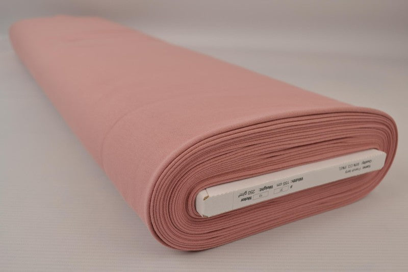 VINTAGE ROSA FRENCH TERRY – MYK BOMULLSSTRIKK MED STREKK