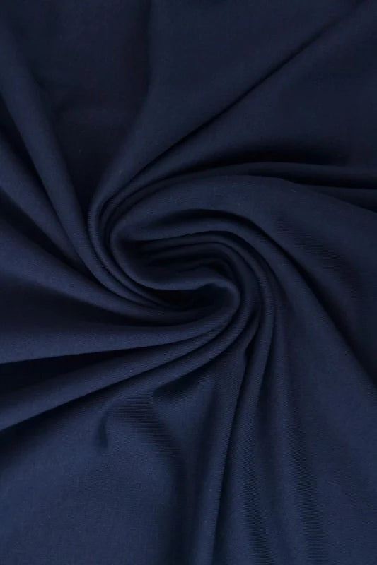 Navy french terry – myk bomullsstrikk med strekk (bilde 1 av 5)